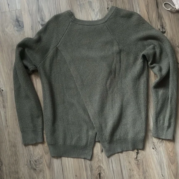 Madewell Province Cross-Back Pullover Sweater- Olive - Picture 4 of 5